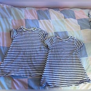 Mini Boden Navy/White Striped Pom Pom Dress bundle